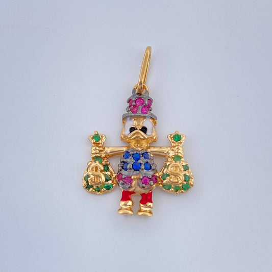 Dije Pato Bolsas Dinero 1.55gr / 1 in / Dos Oros Negro Amarillo 18K %