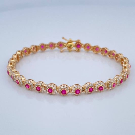 Pulso Tennis 8.45gr / 6 1/2 in / 4.26mm Oro Amarillo 18K %