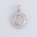Dije Medalla Virgen del Carmen 2.2g / 3/4 in Oro Blanco 18K