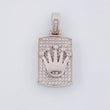Pendant Rectangular Plate Crown 4.45g / 1 in White Gold 18K