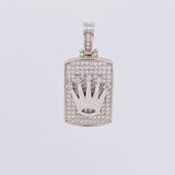 Pendant Rectangular Plate Crown 4.45g / 1 in White Gold 18K