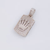 Pendant Rectangular Plate Crown 4.45g / 1 in White Gold 18K