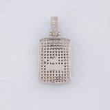 Pendant Rectangular Plate Crown 4.45g / 1 in White Gold 18K