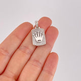Pendant Rectangular Plate Crown 4.45g / 1 in White Gold 18K