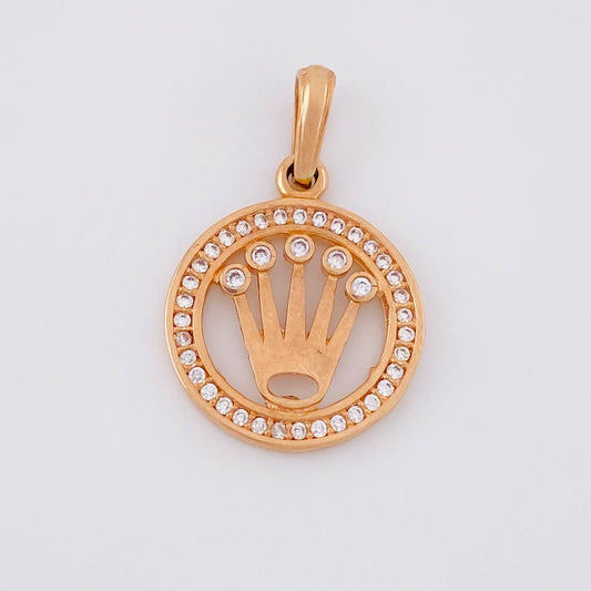 Pendant Circle Crown 2.2g / 1 in Rose Gold 18K