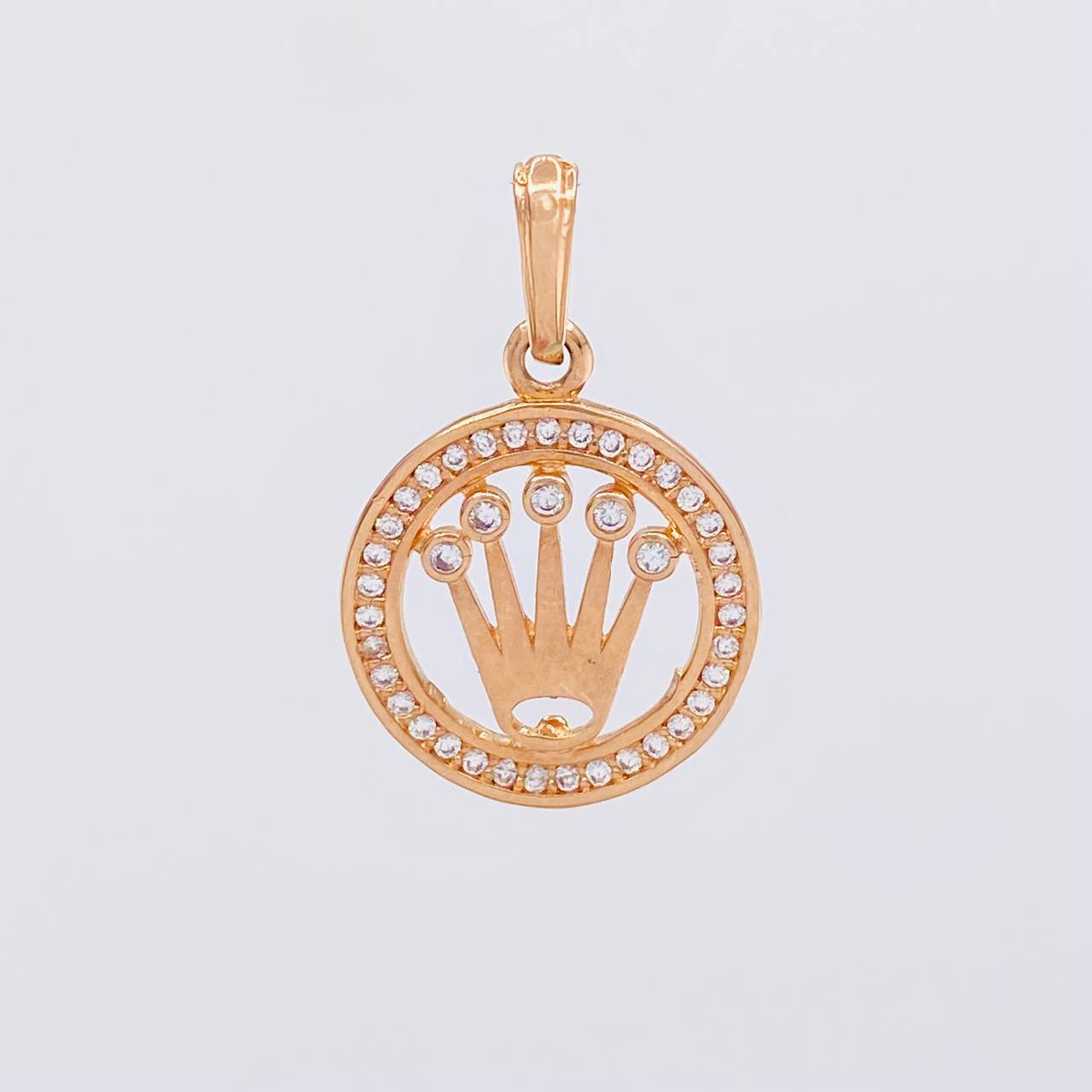 Pendant Circle Crown 2.2g / 1 in Rose Gold 18K