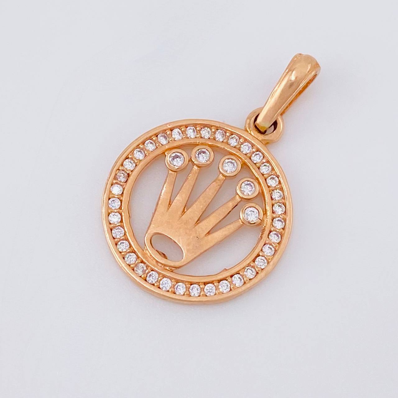 Pendant Circle Crown 2.2g / 1 in Rose Gold 18K