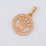 Pendant Circle Crown 2.2g / 1 in Rose Gold 18K