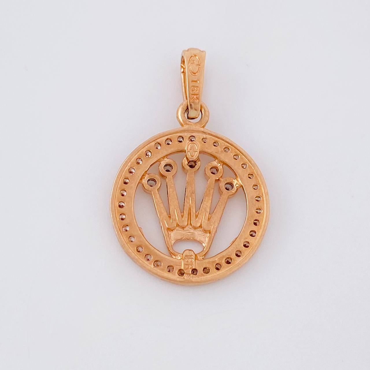 Pendant Circle Crown 2.2g / 1 in Rose Gold 18K