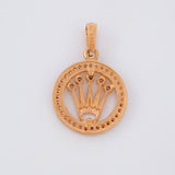 Pendant Circle Crown 2.2g / 1 in Rose Gold 18K