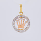 Dije Circulo Corona 2g / 1 in Tres Oros 18K
