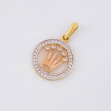 Dije Circulo Corona 2g / 1 in Tres Oros 18K