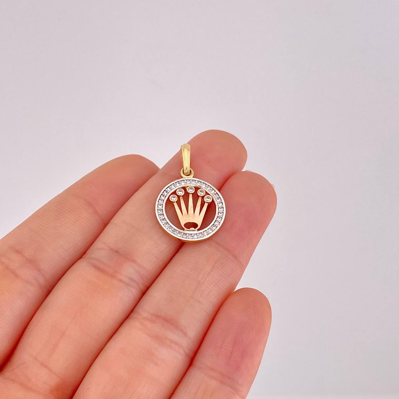 Dije Circulo Corona 2g / 1 in Tres Oros 18K