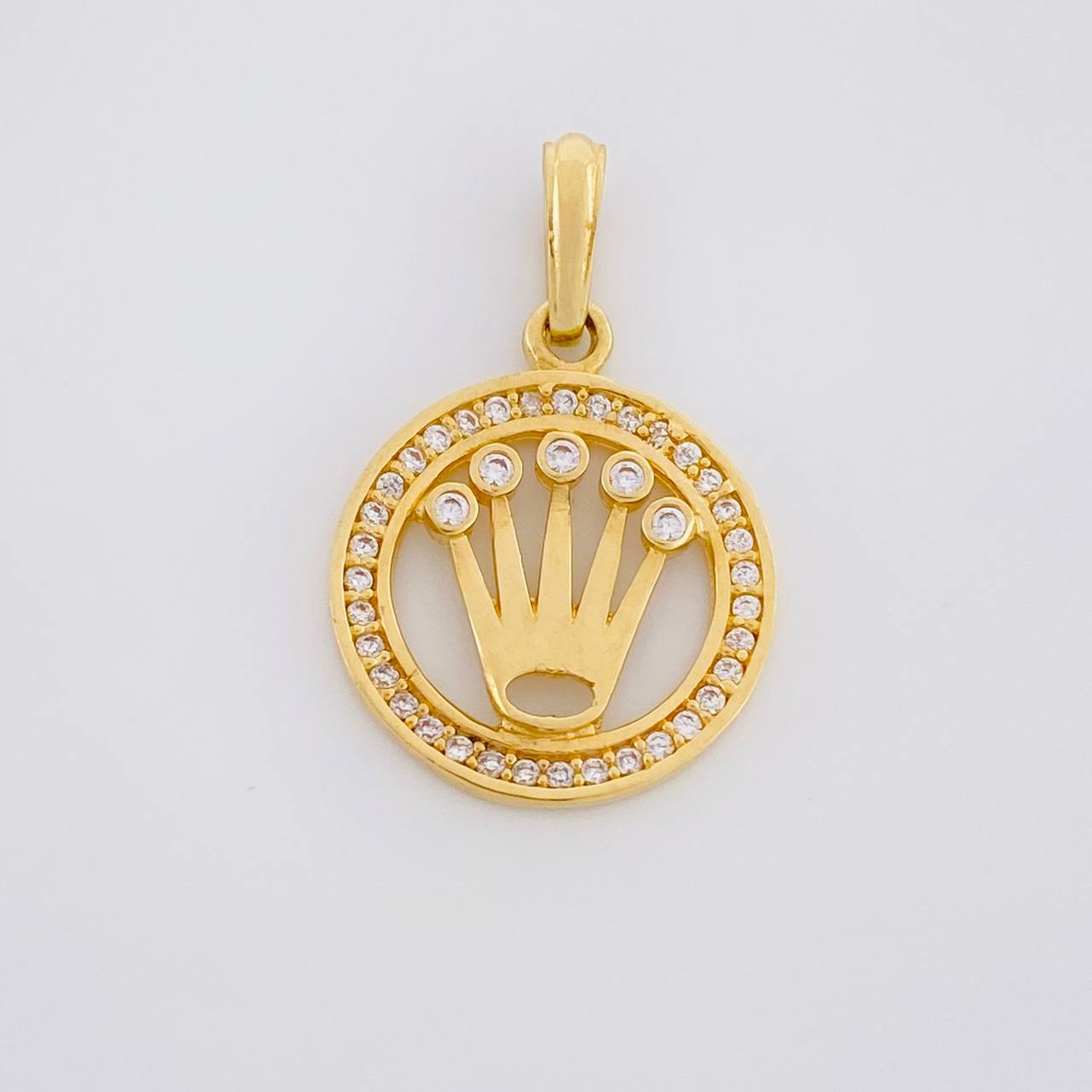 Dije Circulo Corona 2.05g / 1 in Oro Amarillo 18K