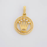 Dije Circulo Corona 2.15g / 1 in Oro Amarillo 18K