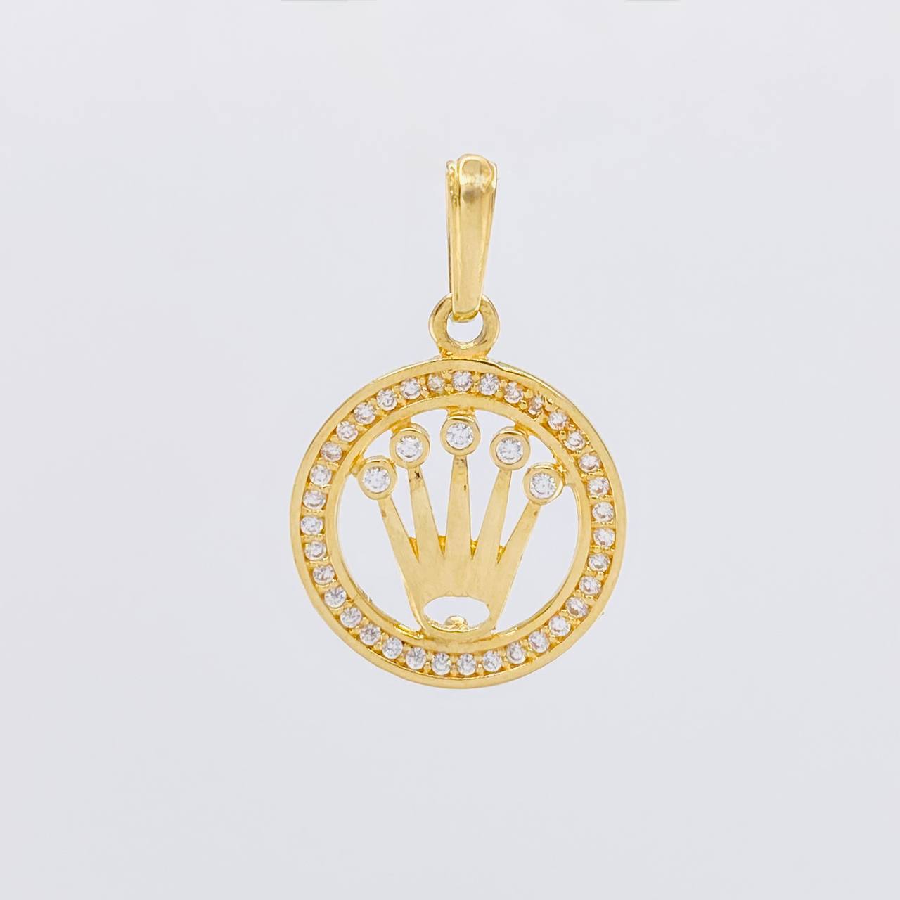 Dije Circulo Corona 2.05g / 1 in Oro Amarillo 18K