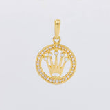 Dije Circulo Corona 2.15g / 1 in Oro Amarillo 18K