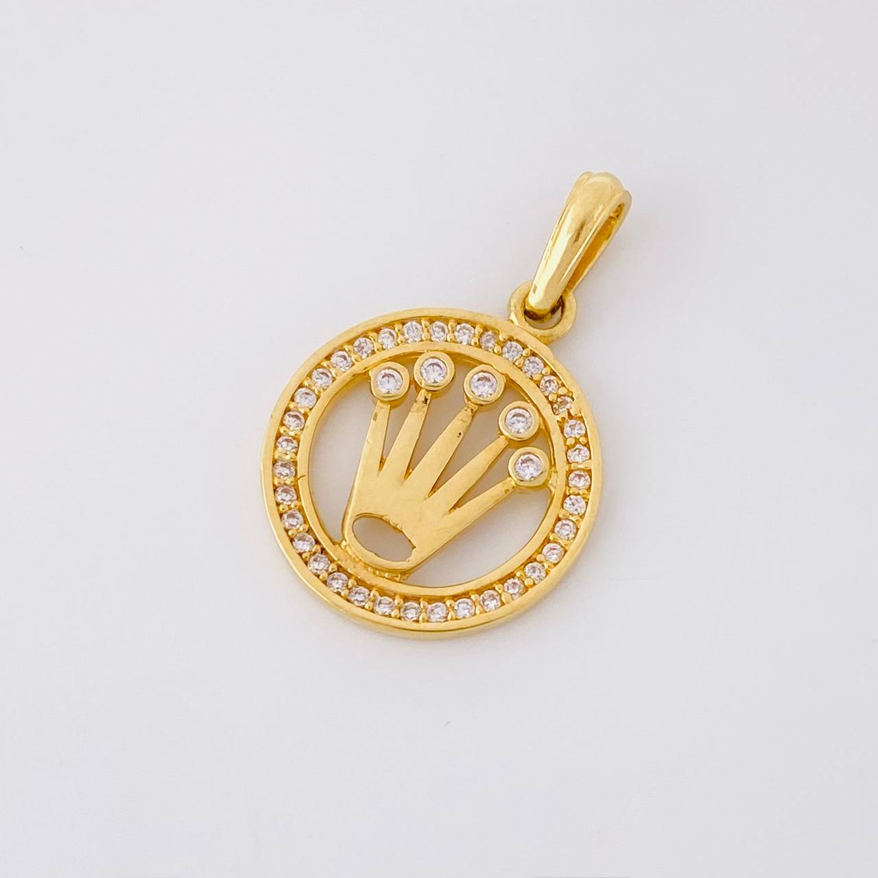 Dije Circulo Corona 2.05g / 1 in Oro Amarillo 18K