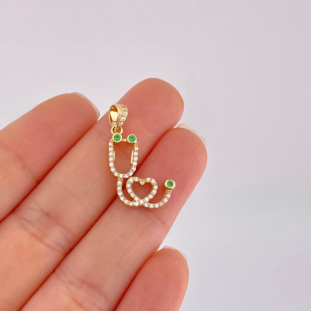 Dije Estetoscopio Tupido 2.4g / 1 in Oro Amarillo 18K