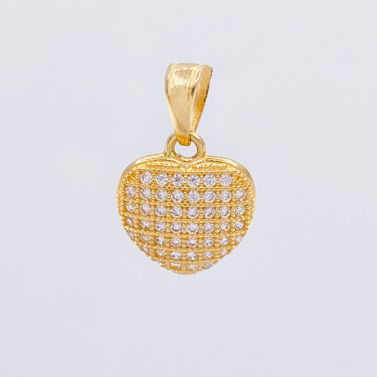 Dije Corazón Tupido 1.4g / 3/4 in Oro Amarillo 18K