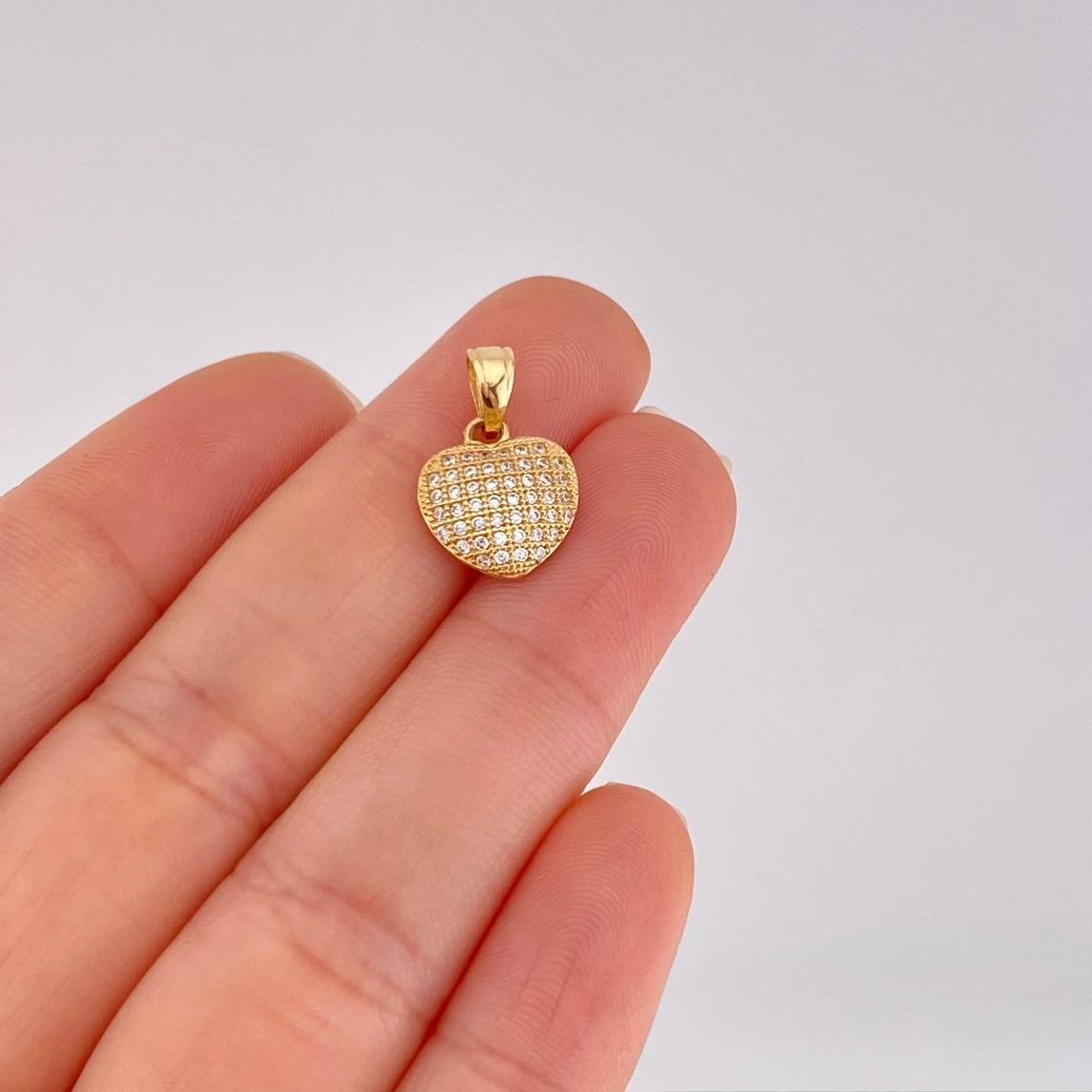 Dije Corazón Tupido 1.4g / 3/4 in Oro Amarillo 18K