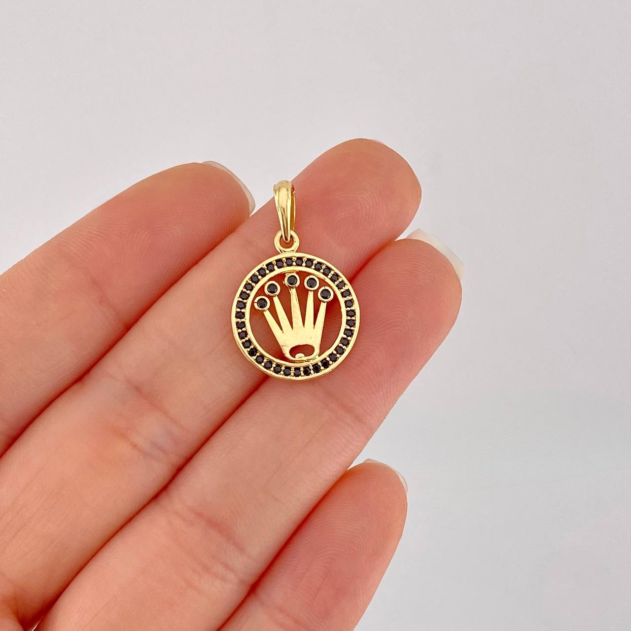 Dije Circulo Corona 2g / 1 in Oro Amarillo 18K