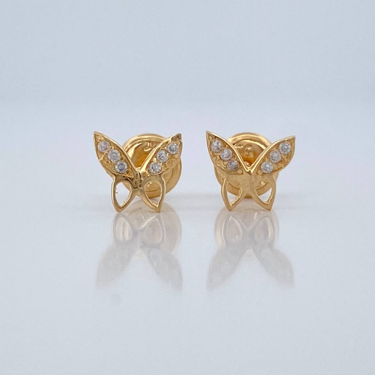 Topos Silueta Mariposa 0.8gr / 6.42mm Oro Amarillo 18K %