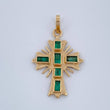 Dije Cruz Plana Esmeralda 36Pts 1.4gr / 1 in / Oro Amarillo 18K $
