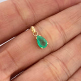 Dije Lagrima Esmeralda 58Pts 0.55gr / 1/2 in / Oro Amarillo 18K $