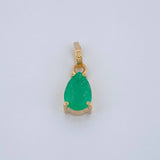 Dije Lagrima Esmeralda 58Pts 0.55gr / 1/2 in / Oro Amarillo 18K $