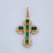 Dije Cruz Plana Esmeralda 57Pts 1.4gr / 1 in / Oro Amarillo 18K $