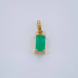 Dije Rectangular Esmeralda 48Pts 0.5gr / 1/2 in / Oro Amarillo 18K $