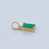 Dije Rectangular Esmeralda 48Pts 0.5gr / 1/2 in / Oro Amarillo 18K $