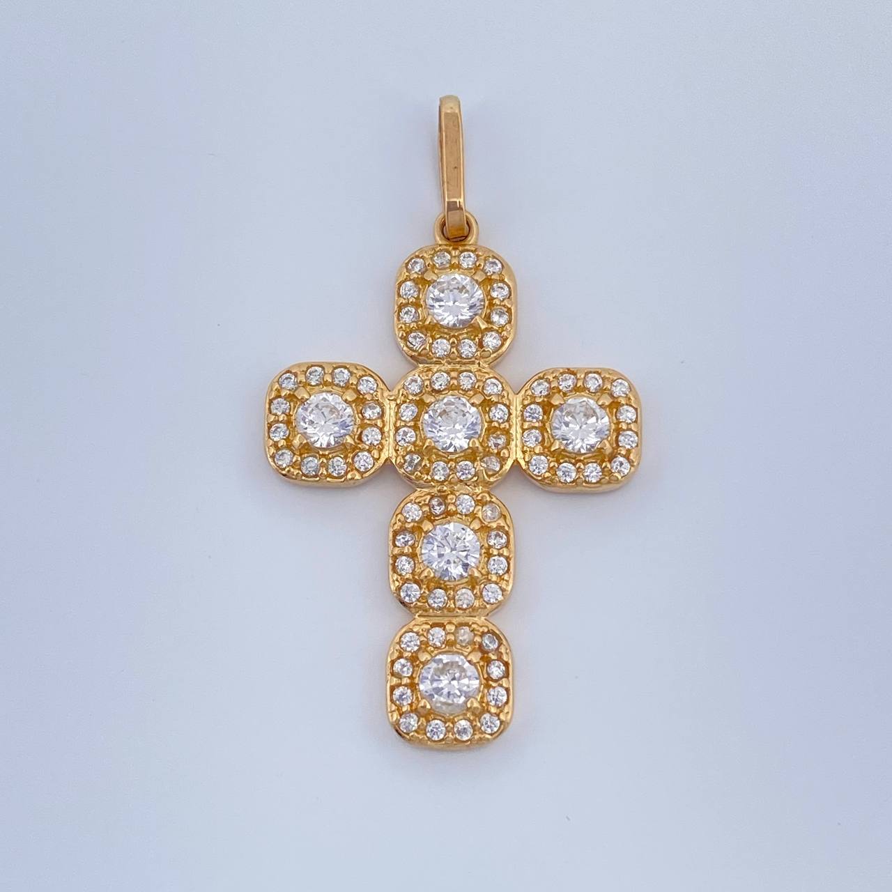 Dije Cruz Tupida 3.8gr / 1 1/4 in / Oro Amarillo 18K &