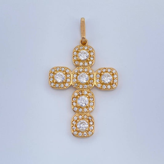 Dije Cruz Tupida 3.8gr / 1 1/4 in / Oro Amarillo 18K &