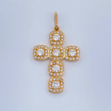 Dije Cruz Tupida 3.8gr / 1 1/4 in / Oro Amarillo 18K &