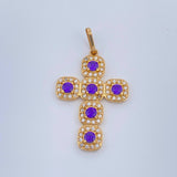 Dije Cruz Tupida 3.75gr / 1 1/2 in / Oro Amarillo 18K &