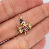 Dije Pato Bolsas Dinero 1.55gr / 1 in / Dos Oros Negro Amarillo 18K &