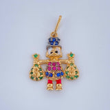 Dije Pato Bolsas Dinero 1.55gr / 1 in / Dos Oros Negro Amarillo 18K &