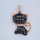 Dije Gato 2.15gr / 1 in / Tres Oros 18K &