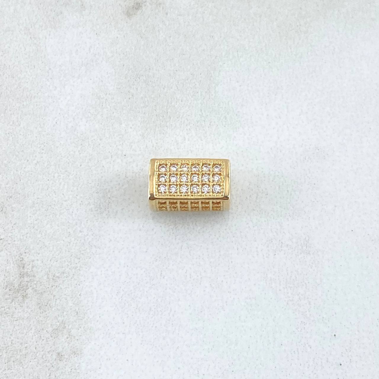 Herraje Cilindro 1.65gr / 1cm / Circones Blancos Oro Amarillo 18K