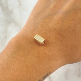 Herraje Cilindro 1.65gr / 1cm / Circones Blancos Oro Amarillo 18K