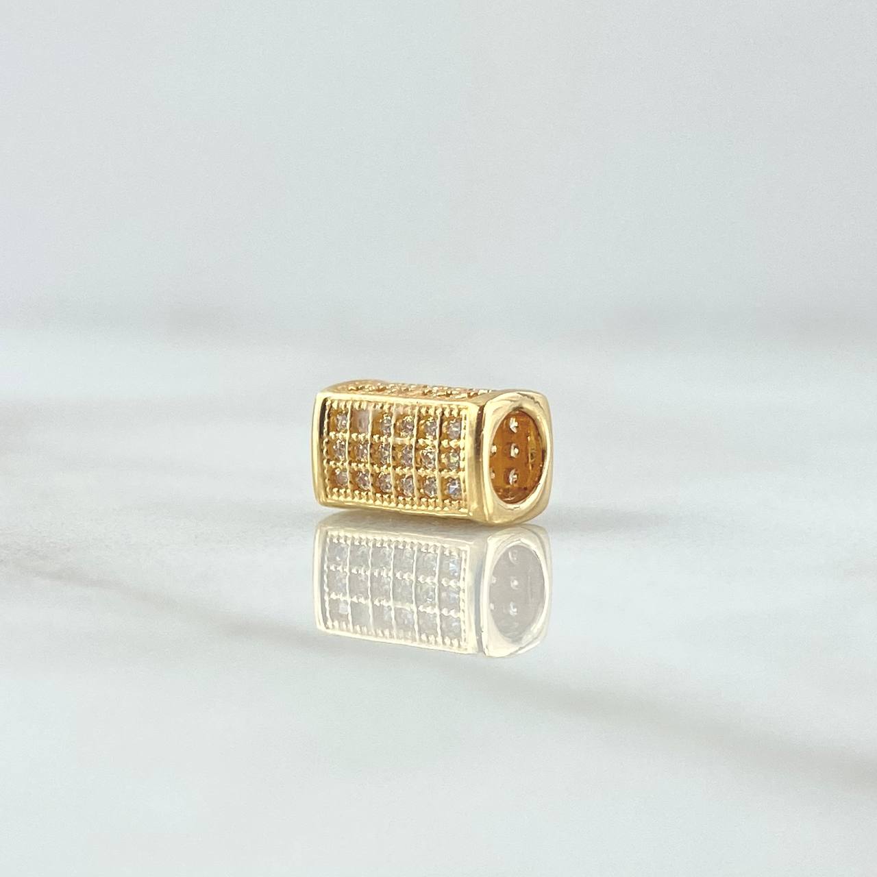 Herraje Cilindro 1.65gr / 1cm / Circones Blancos Oro Amarillo 18K