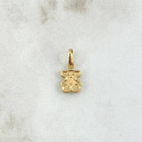 Dije Oso TS 0.45gr / 1.5cm / Texturizado Oro Amarillo 18K