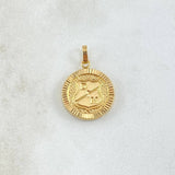 Dije Escudo Independiente Medellin 1.5gr / 2.2cm / Circulo Texturizado Oro Amarillo 18K