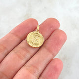 Dije Escudo Independiente Medellin 1.5gr / 2.2cm / Circulo Texturizado Oro Amarillo 18K