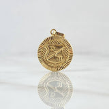 Dije Escudo Independiente Medellin 1.5gr / 2.2cm / Circulo Texturizado Oro Amarillo 18K