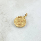 Dije Escudo Independiente Medellin 1.5gr / 2.2cm / Circulo Texturizado Oro Amarillo 18K