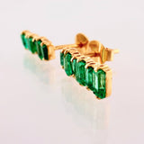 Topos Linea Cuadrada Esmeraldas 2 Qts 1.9gr / 1/2 in / Oro Amarillo 18K ©