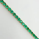 Pulso Tennis Esmeraldas 2.5 Qts 5.2gr / 7 1/4 in / Oro Amarillo 18K ©